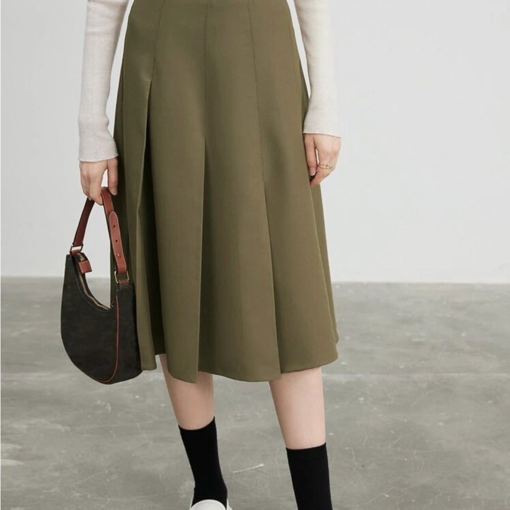 Olive Green Midi Skirt